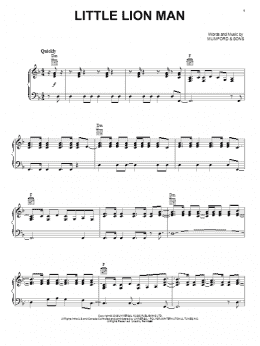 page one of Little Lion Man (Piano, Vocal & Guitar Chords (Right-Hand Melody))