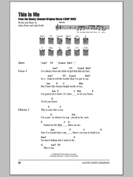 page one of This Is Me (from Camp Rock) (Guitar Chords/Lyrics)