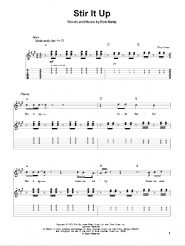 page one of Stir It Up (Guitar Tab (Single Guitar))