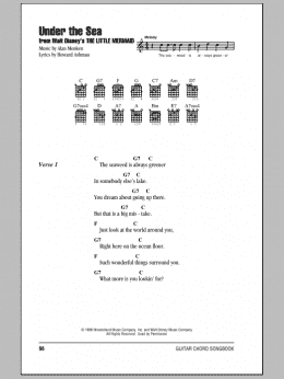 page one of Under The Sea (from The Little Mermaid) (Guitar Chords/Lyrics)