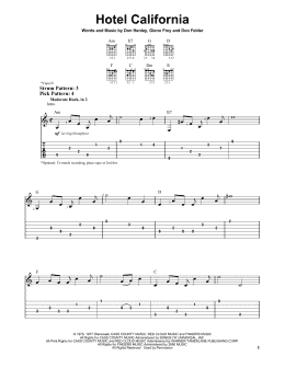 page one of Hotel California (Easy Guitar Tab)