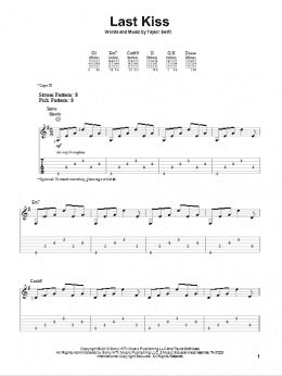 page one of Last Kiss (Easy Guitar Tab)