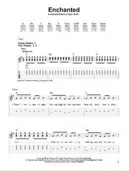 page one of Enchanted (Easy Guitar Tab)