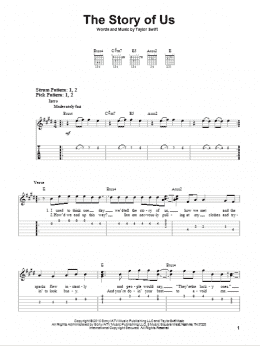 page one of The Story Of Us (Easy Guitar Tab)