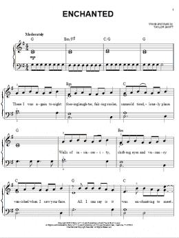 page one of Enchanted (Easy Piano)