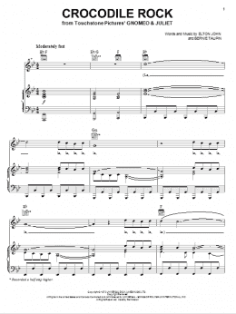 page one of Crocodile Rock (Piano, Vocal & Guitar Chords (Right-Hand Melody))