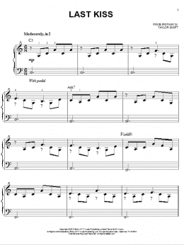 page one of Last Kiss (Easy Piano)