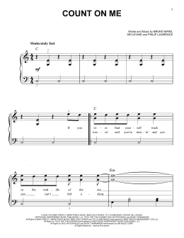 page one of Count On Me (Easy Piano)