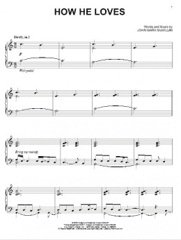 page one of How He Loves (Piano Solo)