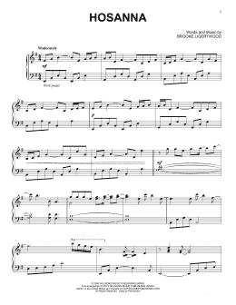 page one of Hosanna (Piano Solo)