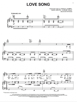 page one of Love Song (Piano, Vocal & Guitar Chords (Right-Hand Melody))