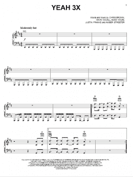 page one of Yeah 3X (Piano, Vocal & Guitar Chords (Right-Hand Melody))