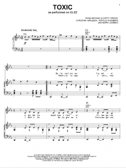 page one of Toxic (Piano, Vocal & Guitar Chords (Right-Hand Melody))