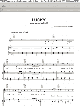 page one of Lucky (Piano, Vocal & Guitar Chords (Right-Hand Melody))