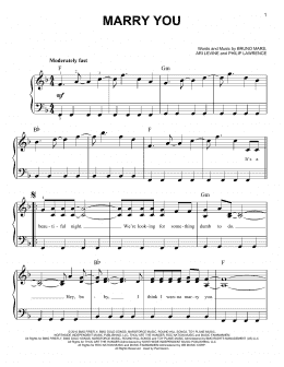 page one of Marry You (Easy Piano)