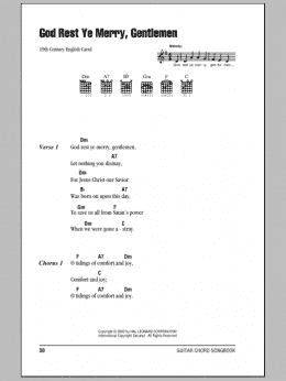 page one of God Rest Ye Merry, Gentlemen (Guitar Chords/Lyrics)