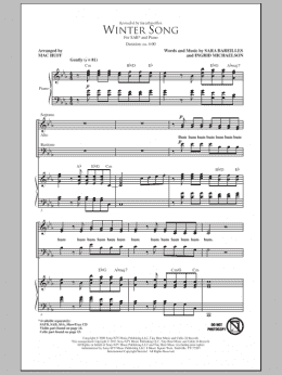 page one of Winter Song (arr. Mac Huff) (SAB Choir)