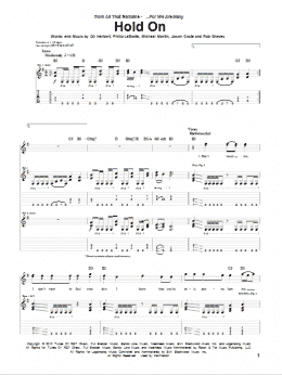 page one of Hold On (Guitar Tab)