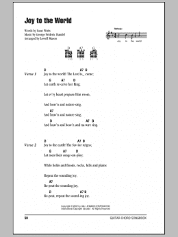 page one of Joy To The World (Guitar Chords/Lyrics)