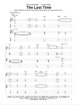 page one of The Last Time (Guitar Tab)