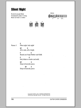 page one of Silent Night (Guitar Chords/Lyrics)