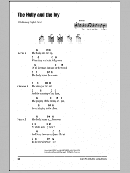 page one of The Holly And The Ivy (Guitar Chords/Lyrics)