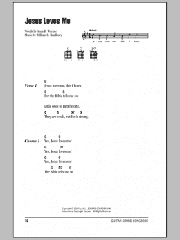 page one of Jesus Loves Me (Guitar Chords/Lyrics)