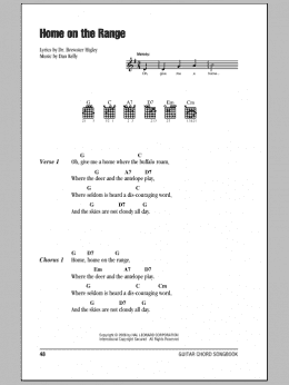 page one of Home On The Range (Guitar Chords/Lyrics)