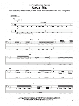 page one of Save Me (Bass Guitar Tab)