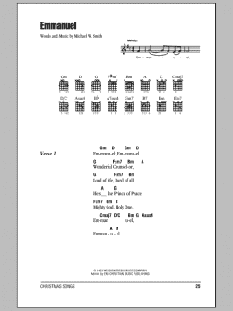 page one of Emmanuel (Guitar Chords/Lyrics)