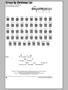 page one of Grown-Up Christmas List (Guitar Chords/Lyrics)