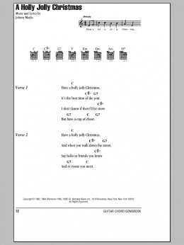 page one of A Holly Jolly Christmas (Guitar Chords/Lyrics)