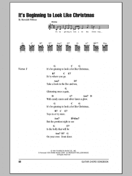 page one of It's Beginning To Look Like Christmas (Guitar Chords/Lyrics)