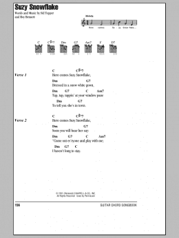 page one of Suzy Snowflake (Guitar Chords/Lyrics)