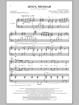 page one of Jesus Messiah (SATB Choir)