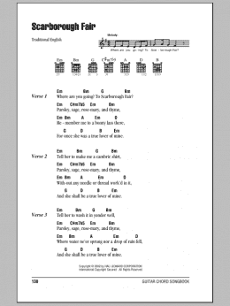 page one of Scarborough Fair (Guitar Chords/Lyrics)