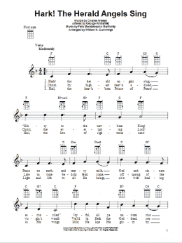 page one of Hark! The Herald Angels Sing (Ukulele)