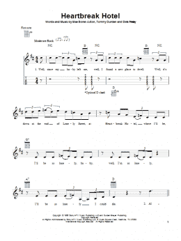 page one of Heartbreak Hotel (Ukulele)