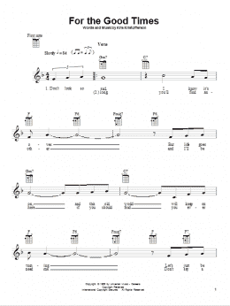 page one of For The Good Times (Ukulele)