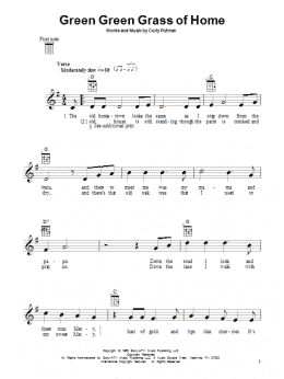 page one of Green Green Grass Of Home (Ukulele)