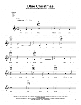 page one of Blue Christmas (Ukulele)