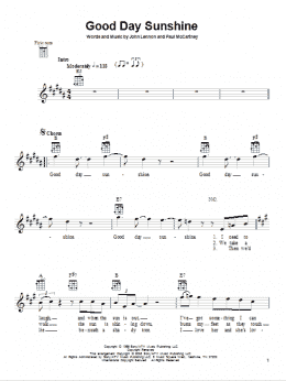 page one of Good Day Sunshine (Ukulele)