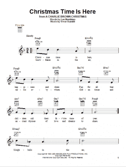 page one of Christmas Time Is Here (Ukulele)