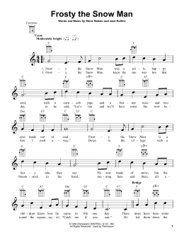 page one of Frosty The Snow Man (Ukulele)