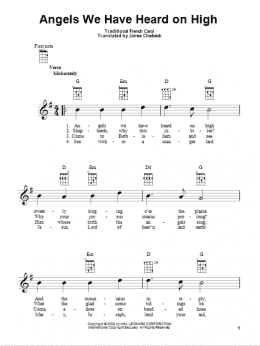 page one of Angels We Have Heard On High (Ukulele)