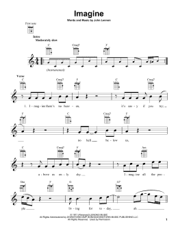 page one of Imagine (Ukulele)