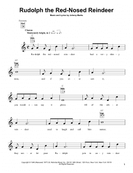 page one of Rudolph The Red-Nosed Reindeer (Ukulele)