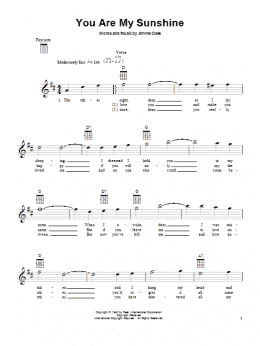 page one of You Are My Sunshine (Ukulele)