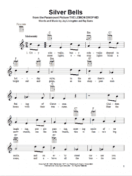 page one of Silver Bells (Ukulele)