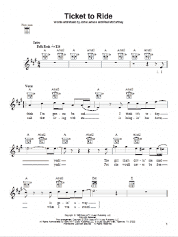 page one of Ticket To Ride (Ukulele)